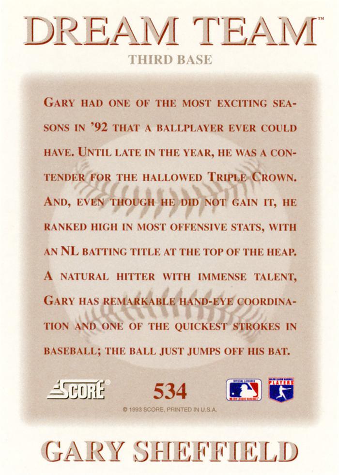 Gary Sheffield  baseball card collectible - Main Image 2