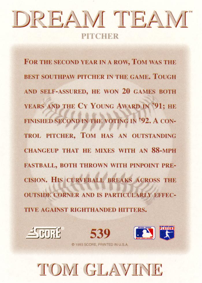 Tom Glavine  baseball card collectible - Main Image 2