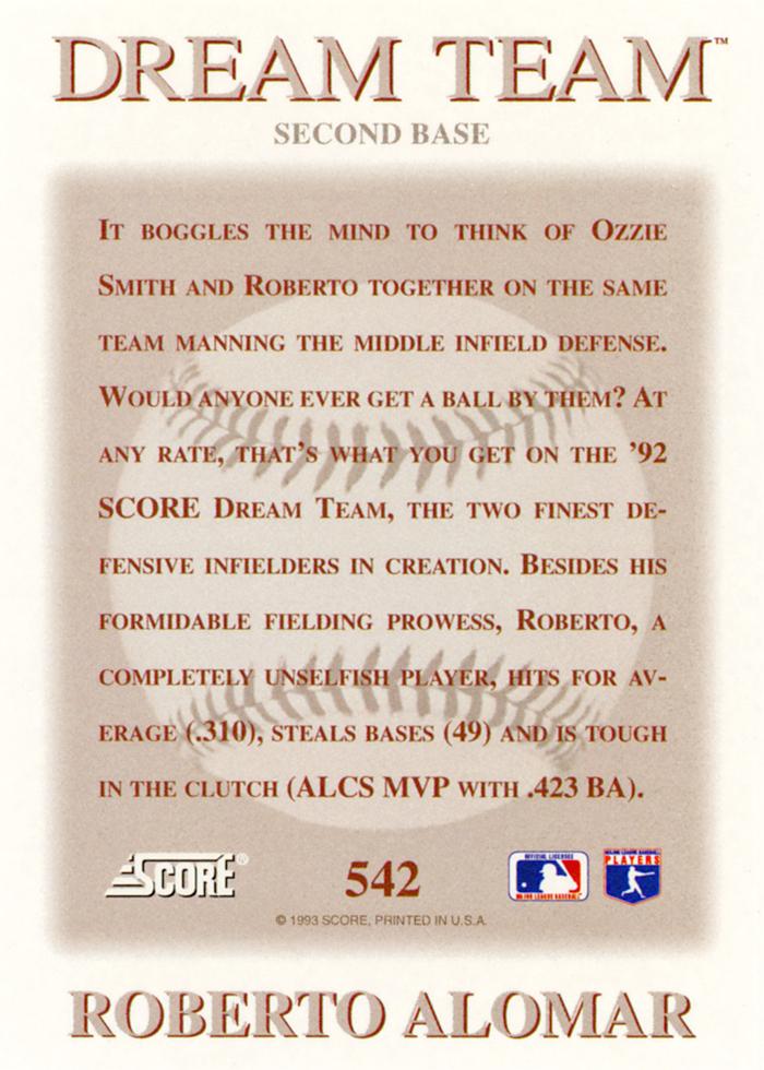 Roberto Alomar  baseball card collectible - Main Image 2