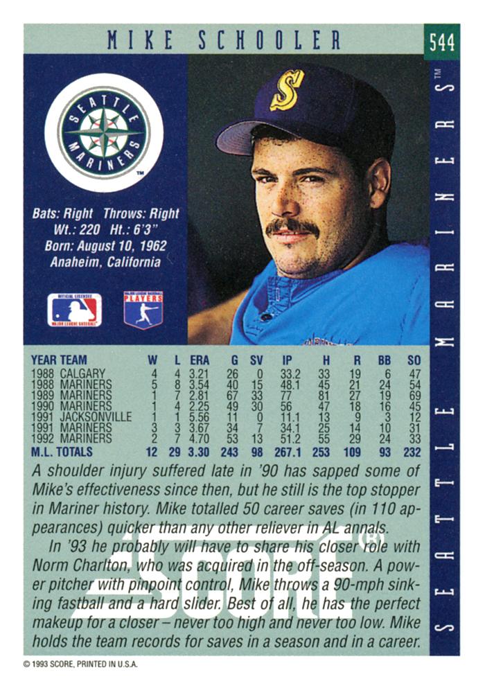 Mike Schooler  baseball card collectible - Main Image 2