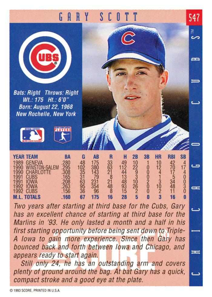 Gary Scott  baseball card collectible - Main Image 2