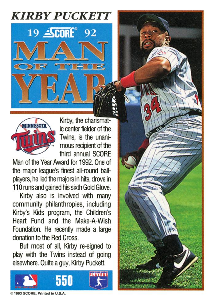 Kirby Puckett  baseball card collectible - Main Image 2