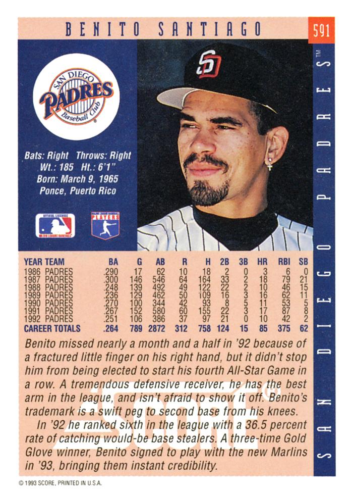 Benito Santiago  baseball card collectible - Main Image 2