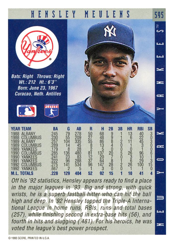 Hensley Meulens  baseball card collectible - Main Image 2