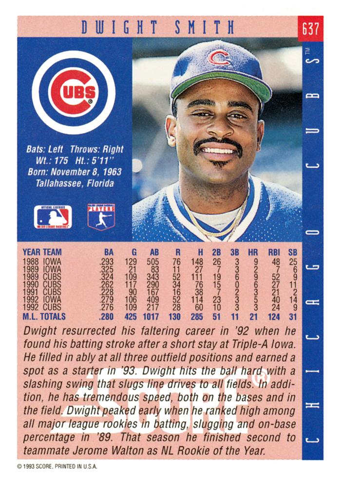 Dwight Smith  baseball card collectible - Main Image 2