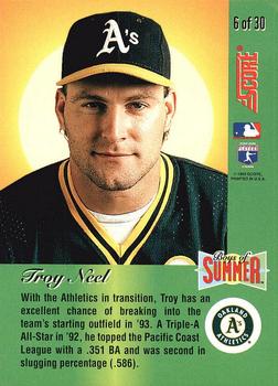 Troy Neel  baseball card collectible - Main Image 2