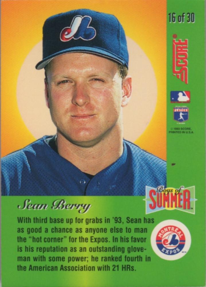 Sean Berry  baseball card collectible - Main Image 2