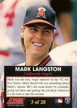 Mark Langston  baseball card collectible - Main Image 2