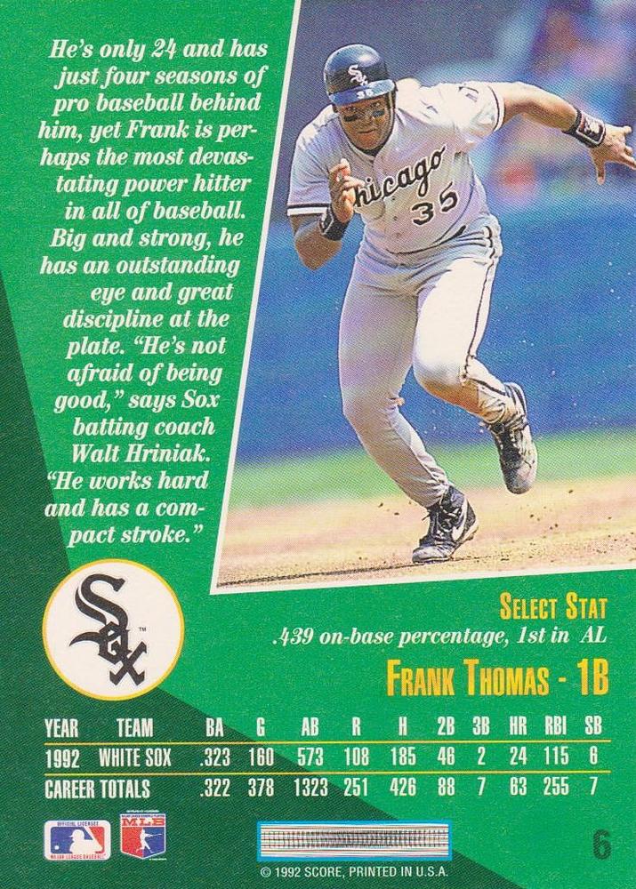 Frank Thomas  baseball card collectible - Main Image 2