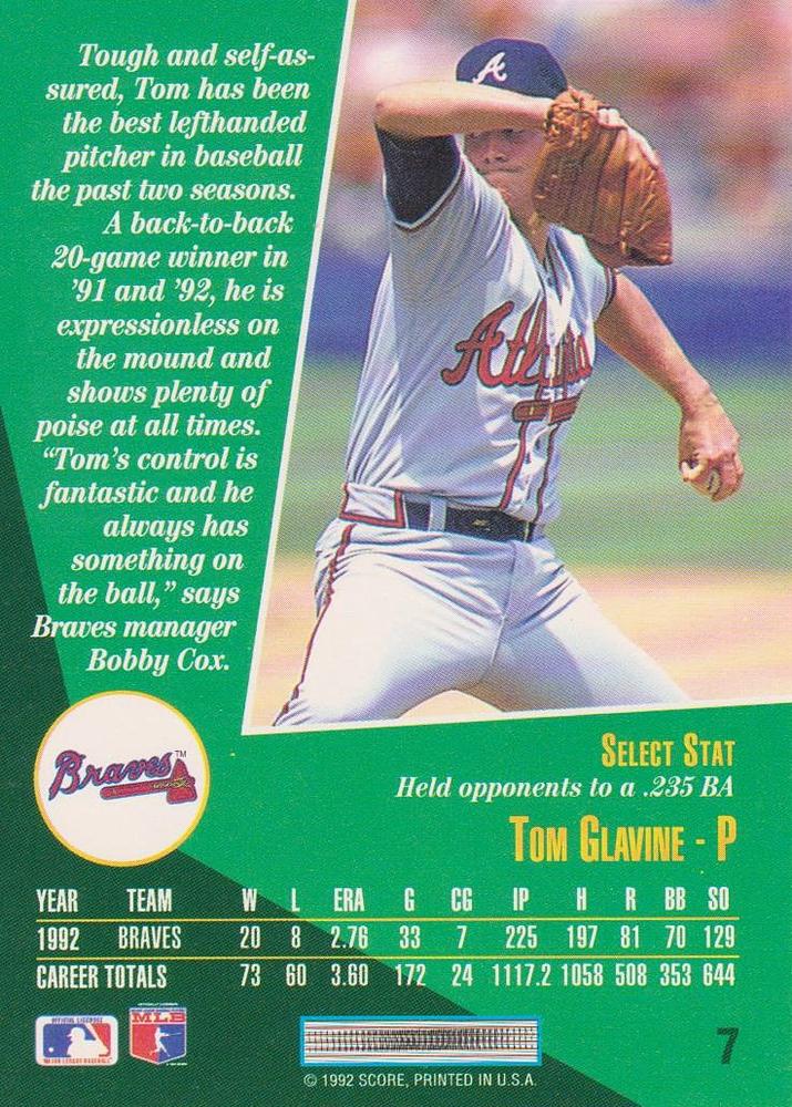 Tom Glavine  baseball card collectible - Main Image 2