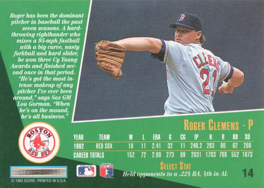 Roger Clemens  baseball card collectible - Main Image 2