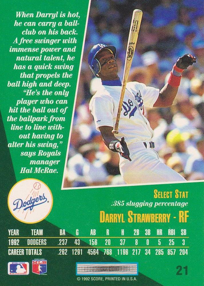 Darryl Strawberry  baseball card collectible - Main Image 2