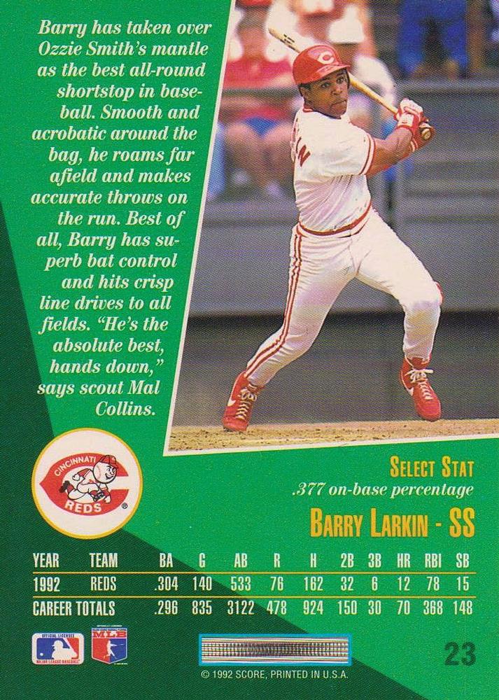 Barry Larkin  baseball card collectible - Main Image 2