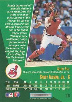 Sandy Alomar, Jr.  baseball card collectible - Main Image 2