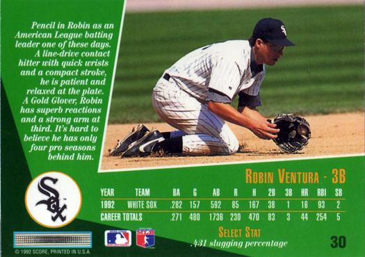Robin Ventura  baseball card collectible - Main Image 2