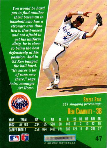 Ken Caminiti  baseball card collectible - Main Image 2