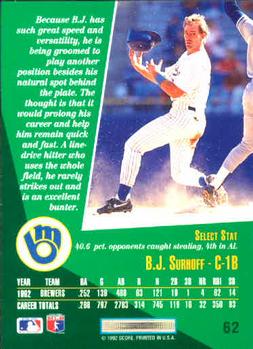 B.J. Surhoff  baseball card collectible - Main Image 2