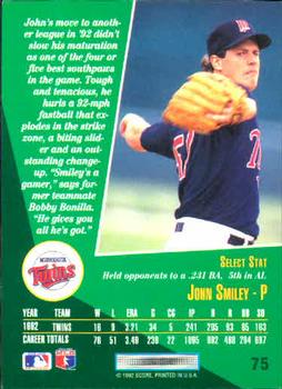 John Smiley  baseball card collectible - Main Image 2