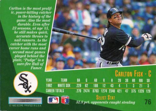 Carlton Fisk  baseball card collectible - Main Image 2