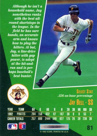 Jay Bell  baseball card collectible - Main Image 2