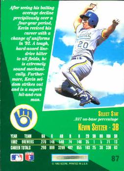 Kevin Seitzer  baseball card collectible - Main Image 2