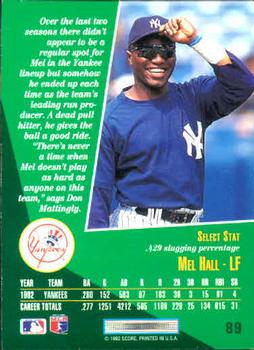 Mel Hall  baseball card collectible - Main Image 2
