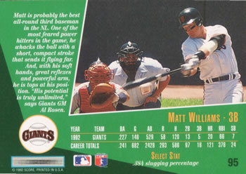 Matt Williams  baseball card collectible - Main Image 2
