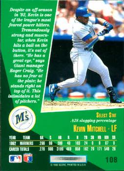Kevin Mitchell  baseball card collectible - Main Image 2