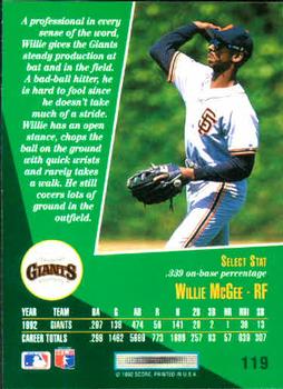 Willie McGee  baseball card collectible - Main Image 2
