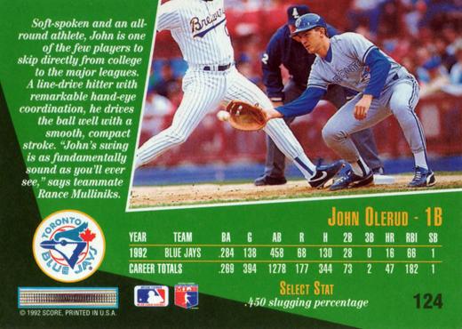 John Olerud  baseball card collectible - Main Image 2