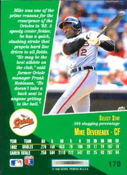 Mike Devereaux  baseball card collectible - Main Image 2