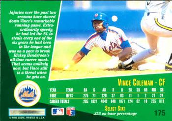 Vince Coleman  baseball card collectible - Main Image 2