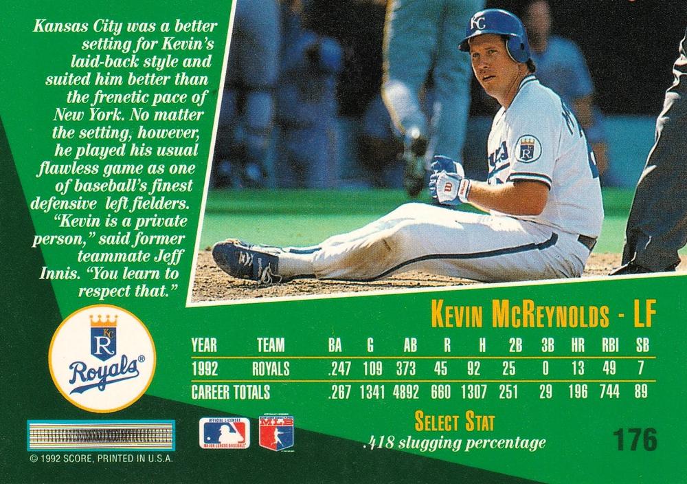Kevin McReynolds  baseball card collectible - Main Image 2