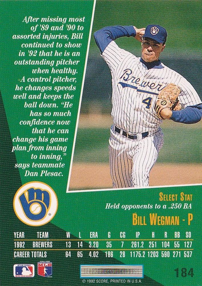 Bill Wegman  baseball card collectible - Main Image 2