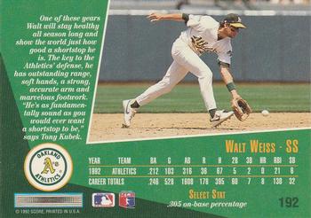 Walt Weiss  baseball card collectible - Main Image 2