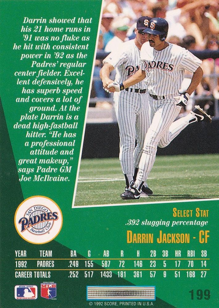 Darrin Jackson  baseball card collectible - Main Image 2