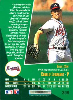 Charlie Leibrandt  baseball card collectible - Main Image 2