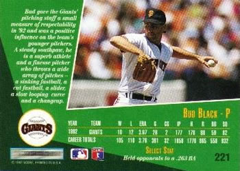 Bud Black  baseball card collectible - Main Image 2