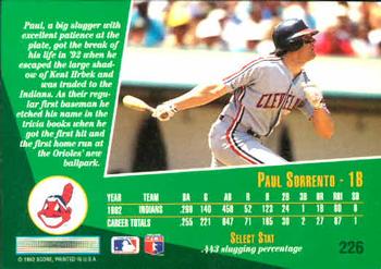 Paul Sorrento  baseball card collectible - Main Image 2
