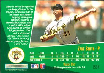Zane Smith  baseball card collectible - Main Image 2
