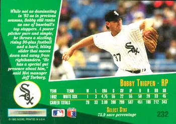 Bobby Thigpen  baseball card collectible - Main Image 2