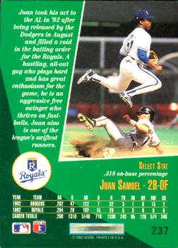 Juan Samuel  baseball card collectible - Main Image 2