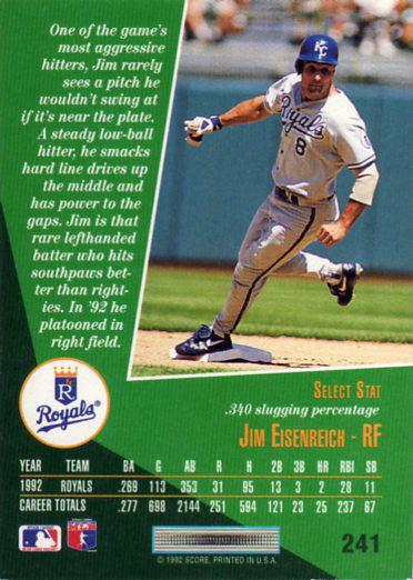 Jim Eisenreich  baseball card collectible - Main Image 2