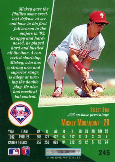 Mickey Morandini  baseball card collectible - Main Image 2