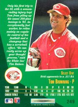 Tom Browning  baseball card collectible - Main Image 2