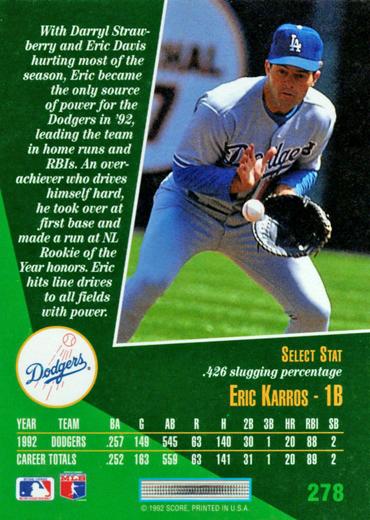 Eric Karros  baseball card collectible - Main Image 2