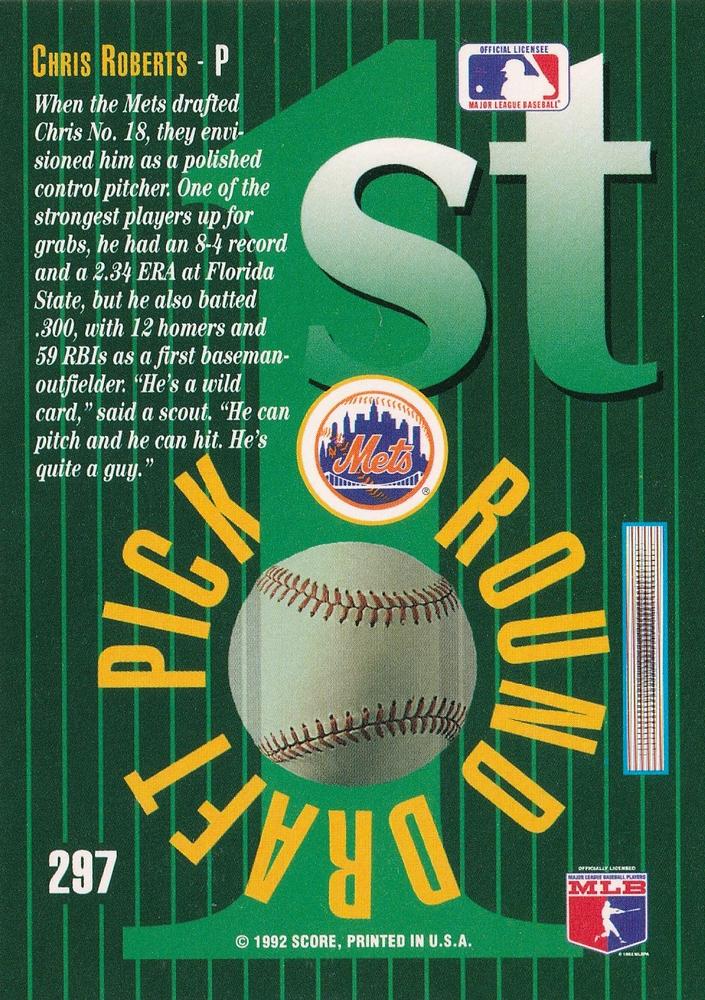 Chris Roberts  baseball card collectible - Main Image 2