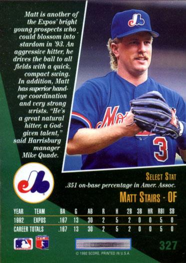 Matt Stairs  baseball card collectible - Main Image 2