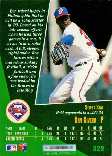 Ben Rivera  baseball card collectible - Main Image 2