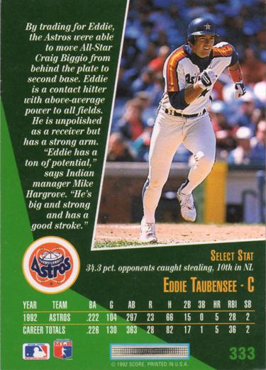 Eddie Taubensee  baseball card collectible - Main Image 2